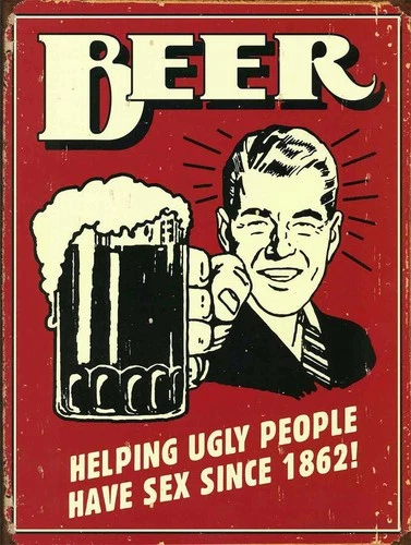 Retro Vintage Classic Man Cave Garage Old Sign Beer Self Adhesive Vinyl Sticker