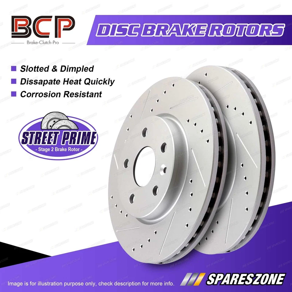 Front Slotted Disc Rotors + Bendix Brake Pads for MG MGB 1.8L RWD 1965-1966 - image 3 of 3