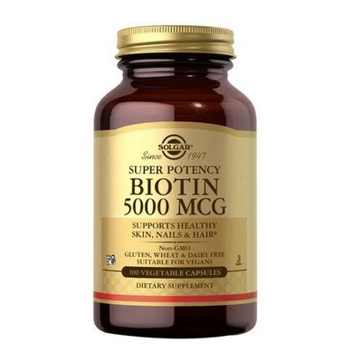 Solgar, Biotin, 5000 Mcg, 100 Veg Caps