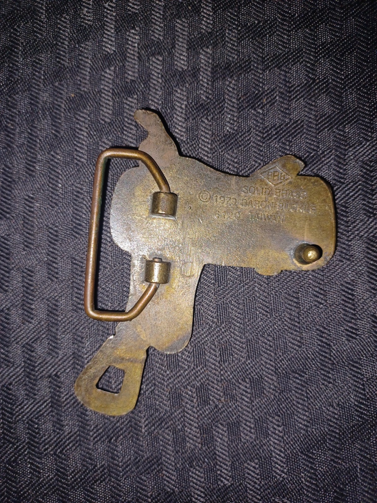 Baron Belt Buckle Solid Brass Fancy Western Saddl… - image 6