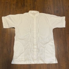 Rare White Formal Shirt Unique Motif With Pockets Hawai African Asian Motif