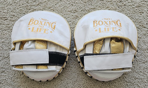 Boxing Pads / Focus Mitts Canelo No Boxing No Life White and Gold NEW