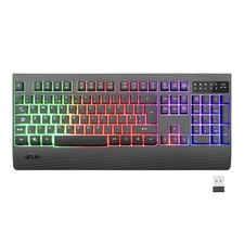 Rii Wireless Keyboard UK Layout,2.4G Wireless Gaming Keyboard,Rainbow Backlight