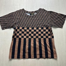 Rare Fendi Zucca Pattern T-Shirt M Made in Italy Vintage Designer Shirt