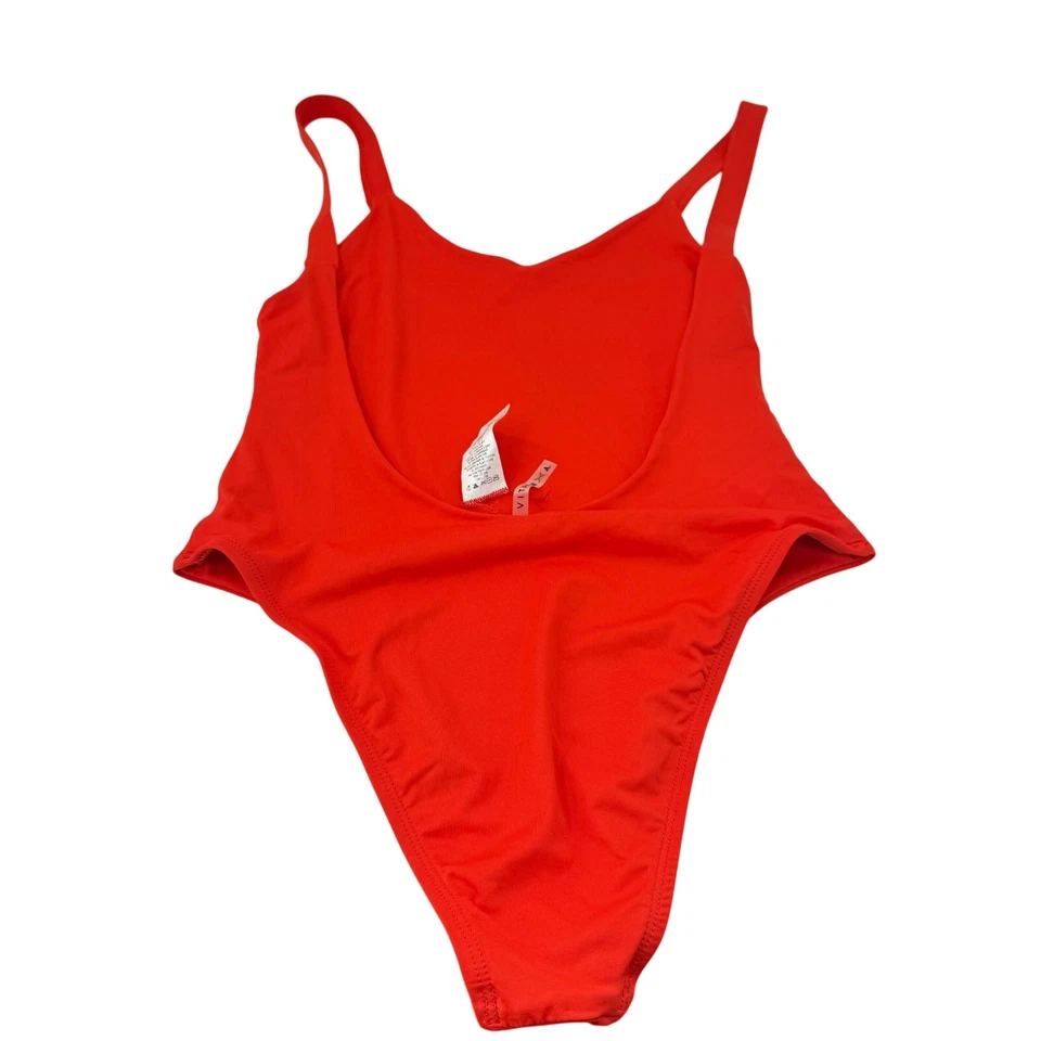 Traje de baño Vitamin A Leah de una pieza espalda baja para mujer talla mediana rojo naranja Foto 3 de 4