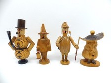 4x Räuchermännchen Schneemann Nachtwächter Jäger Pilz Volkskunst Erzgebirge
