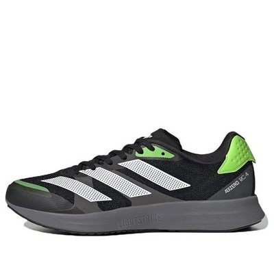 Adidas Adizero RC 4 Mens Running Shoes Size 10 Black White Green Grey GX6660