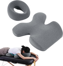 Face Down Massage Pillow for Spa  Sleep - Non-Slip Gray Cushion