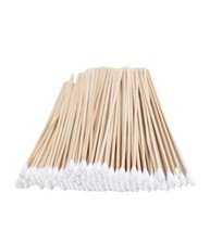 200PCS 6-Inch Wooden Sterile Cotton Swabs - 6 Inch long, White, Yellow