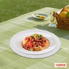 100pcs Charger Plates Silver Round Serving Plate For Wedding Party Baby Shower