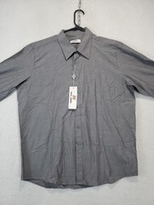 PJ Paul Jones Gray Long Sleeve Dress Shirt Men's XL Office Professional Designer