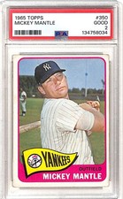 Mickey Mantle 1965 Topps Baseball Card #350 PSA 2 Yankees *8034
