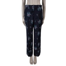 73194 auth GUCCI navy blue cotton 2018 FLORAL JACQUARD Pants 44 L