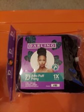 DARLING Afro Puff Ponytail Extension Off Black 1B Unisex NIB