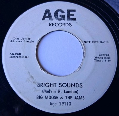 Big Moose & The Jams -  Bright Sounds / Off The Hook Vinyl 45 - 1962 Age