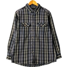 Used FIELD AND STREAM long-sleeved flannel check shirt men's size L equivalent