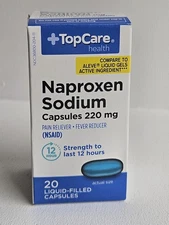 Pain Reliver Fever Reducer 20 Liquid Gels Topcare Health Naproxen 220mg Capsules