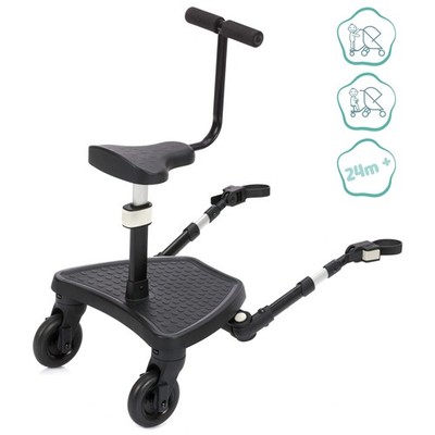 Fillikid Buggyboard Flexi Ride Mitfahrbrett mit Sitz Kinderwagen Board black NEU