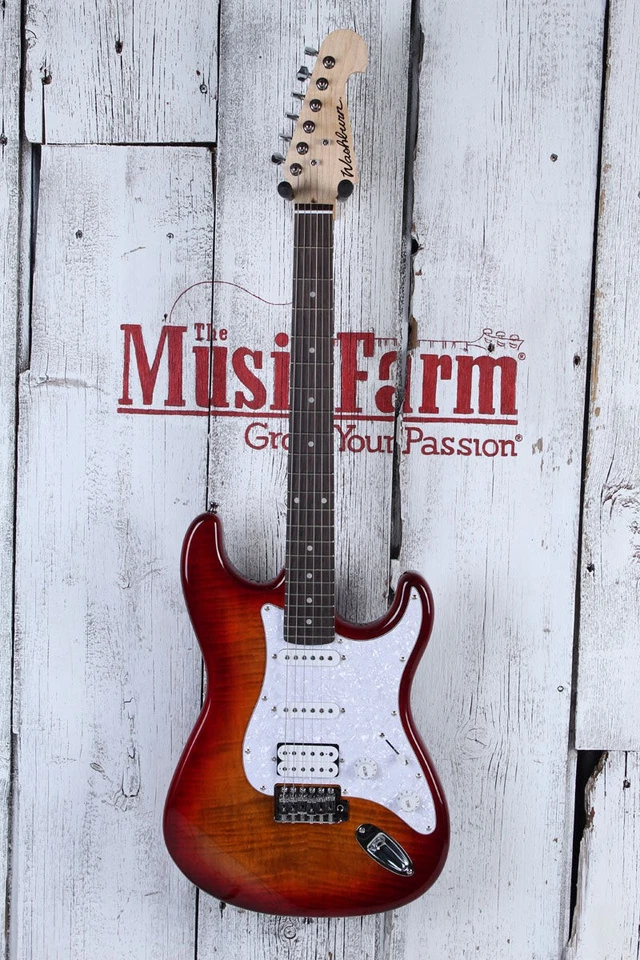 Washburn SFDSB Sonamaster Deluxe Electric Guitar Flame Maple Top Sunburst Finish - Image 2 of 4