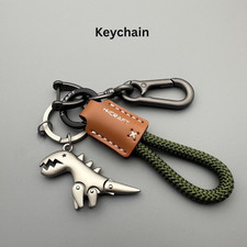 Leather Woven Rope Keychain Motorcycle Car Key Ring Metal Handbag Pendant Gift