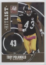 2011 Donruss Elite Hit List Gold 309/999 Troy Polamalu #24 HOF 9d1
