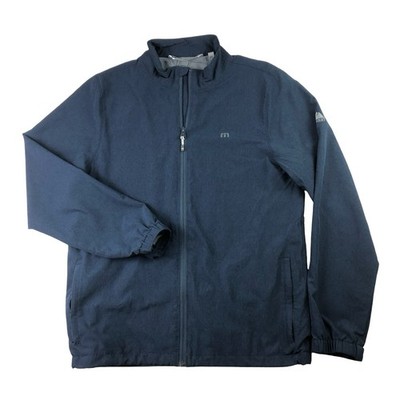 Travis Mathew Mens Medium Blue Lined Full Zip Windbreaker Club Golf Jacket