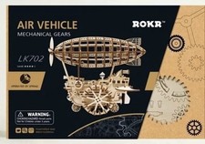 Robotime ROKR 3D Puzzle Wooden Air Vehicle Mechanical Gears LK702 Steam Punk
