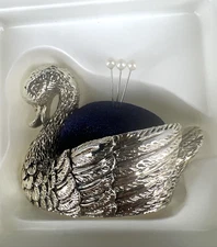 Swan Design Form Pin Cushion Novelty Vintage Hobby Lobby 3" Long x 2.5" Tall