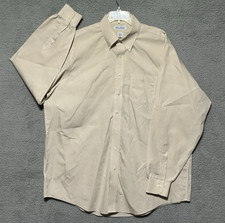 Brooks Brothers Shirt Mens 18 36/37 Ginghm Dress Oxford Non Iron Buttery Yellow