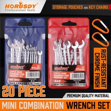 22PCS Combination Wrench Set Ignition Spanner Steel Tools Metric SAE Mini Small