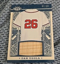 2025 Leaf Lumber Dan Uggla game used bat patch relic 7/20