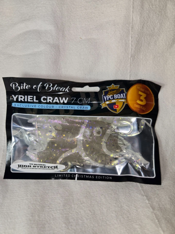 Yriel Craw 7cm Crystal Craw Weiß Krebs Drop Shot Finesse Rig Hecht Barsch #23