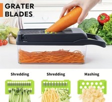 Multi-Functional Vegetable Chopper Dicer w/ Container Green/Black