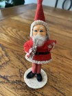 Spazzola bottiglia ornamento Babbo Natale in feltro rosso vintage