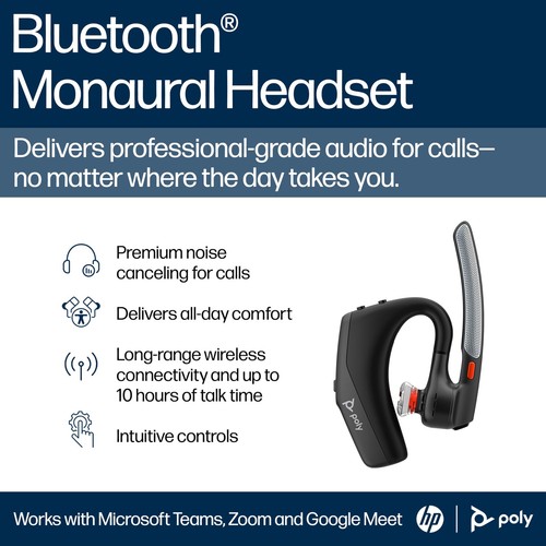 HP Voyager Legend 30 - Bluetooth Monaural Headset - Discreet Boom & 4 Noise-C... - Picture 2 of 9