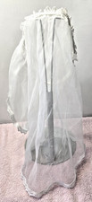 CHILDS VINTAGE VEIL 14" LONG HEADBAND STYLE LACE WHITE