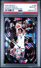2024 PANINI SELECT PURPLE CRACKED ICE #188 JAYLEN WELLS 28/99 PSA 10