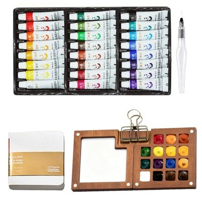 Mini Watercolor Kit Travel Pocket Artist Set Portable for Painters Picture Book
