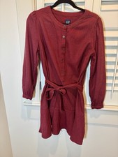 Gap Women Petite Small Shirt Dress Women Cotton Houndstooth Drop Waist EUC