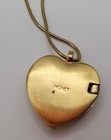Vintage Signed Gold Heart Locket Pendant Necklace Rhinestones Love Monet  — photo 9