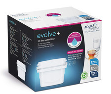 Image of Aqua Optima Evolve+ 30 Day Water Filter 12 Count (Pack of 1), White