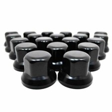 60x Black 32mm Wheel Nut Cover Plastic Caps Bolt Fit Truck Lorry Trailer Bus LKW