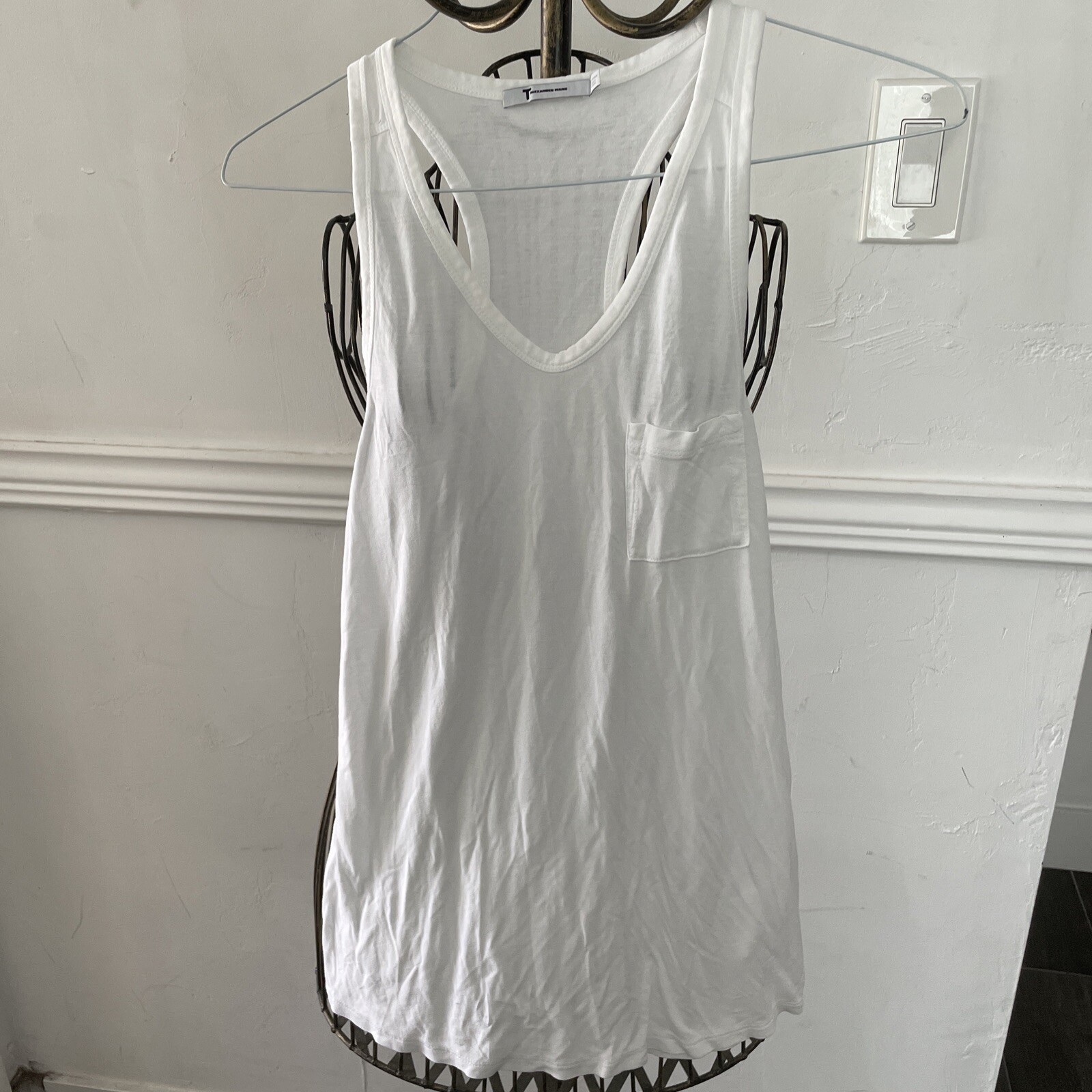 T Alexander Wang White Soft Knit Racerback Tank Women's Size Medium | eBay