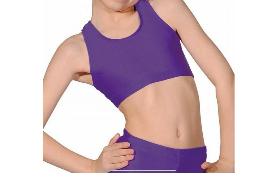 BRAND NEW GIRLS DANCE NYLON LYCRA CROP TOP MORE COLOURS AVAILABLE - Image 2 of 4