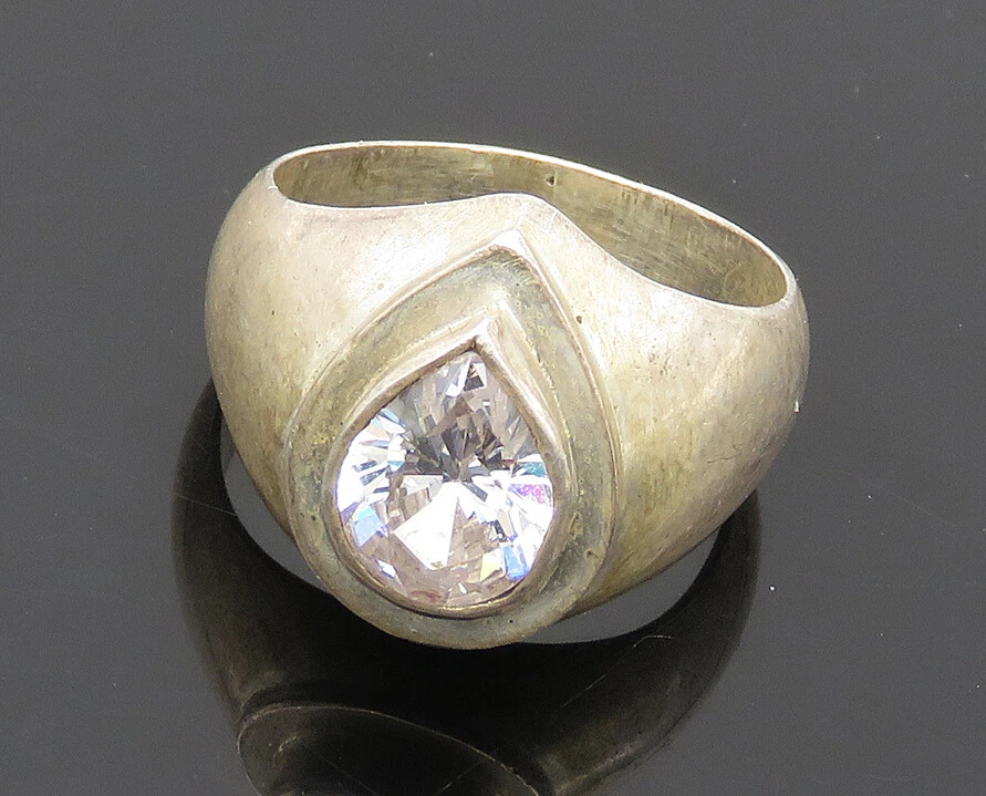 Silver cubic zirconia band deals rings