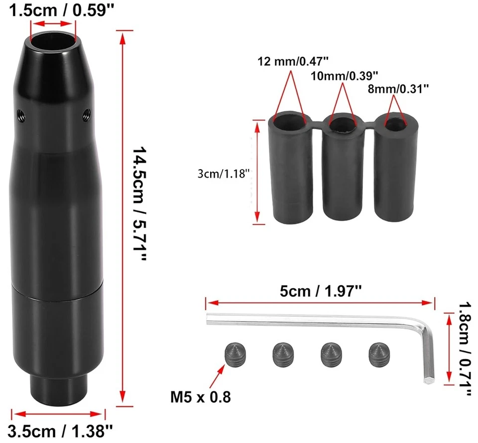 1Pcs Black Shifter Knob Automatic Gear Shift Knob With Button Universal Aluminum - Image 2 of 4