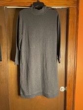 NWT ZARA SOFT MIDI DRESS GRAY PULLOVER SZ S