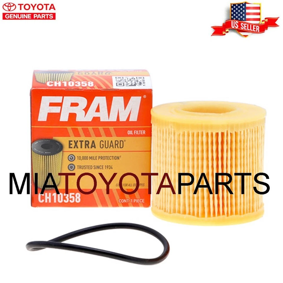 Paquete de 3 filtros de aceite de motor de marco - protector adicional CH10358 para Toyota Lexus Scion Foto 3 de 4