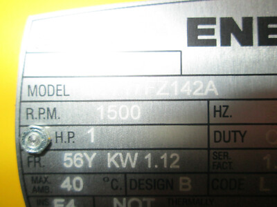 Enerpac DC9807259 Motor 1.5hp 3-Ph MODEL C6T17FZ142A , DC9807259SR 