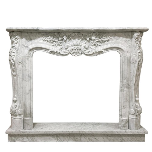Luigi XVI Decorated Marble Fireplace Mantel L150 - Picture 8 of 8